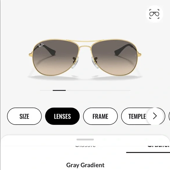 RayBan Aviator Gradient gray/Brown cockpit style Gold Frame 59/14 size - Picture 5 of 5